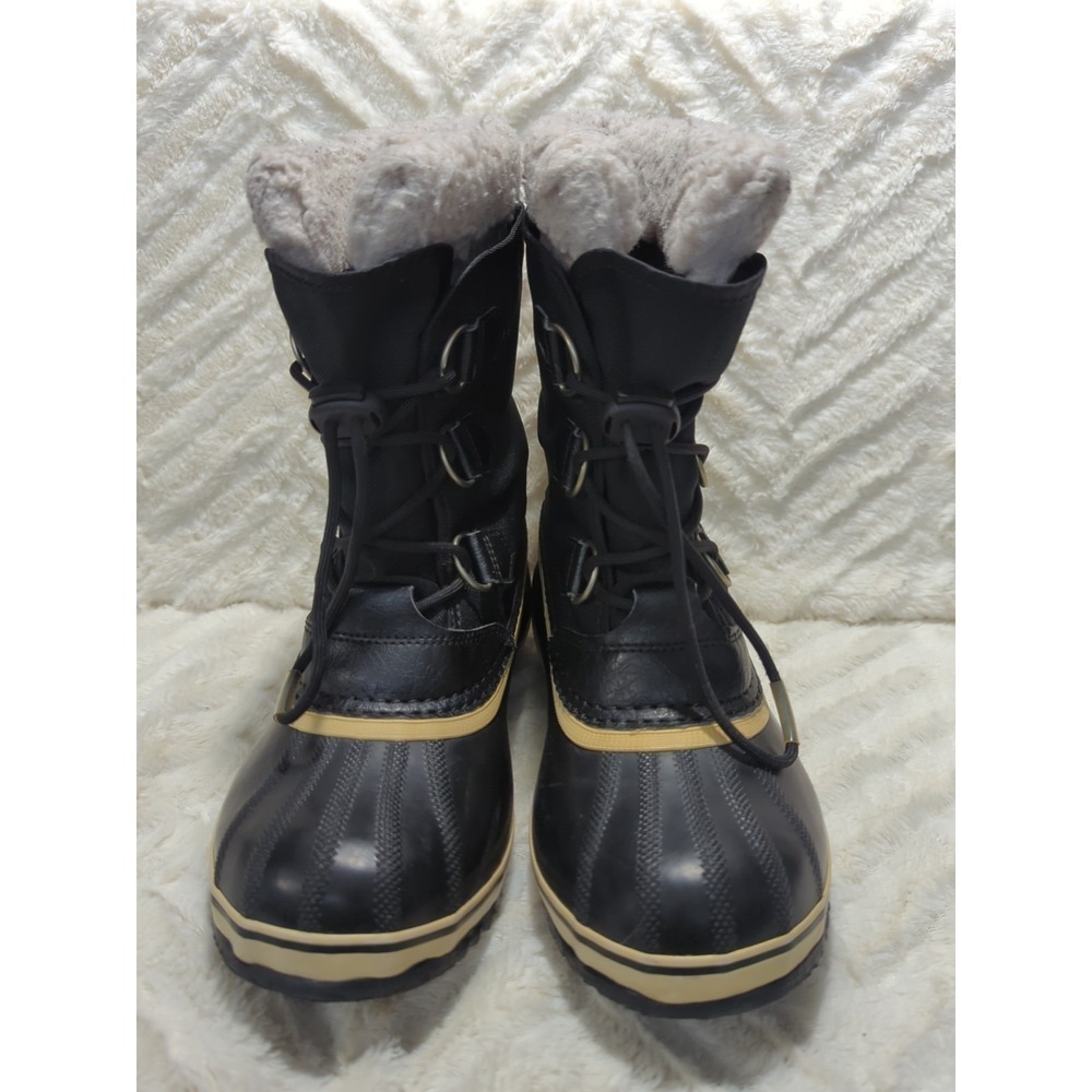S4 Sorel Caribou Waterproof Snow Boot Faux Fur Sherpa Youth Sz 4/Women's Sz 6